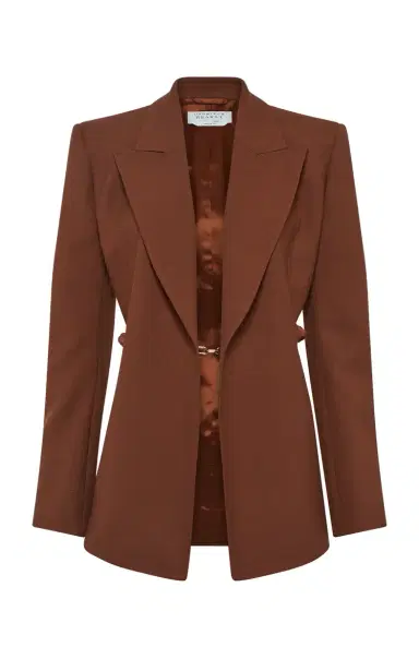 Gabriela Hearst Epona Chain Blazer in Cognac Recycled Virgin Wool | Thumbnail 1