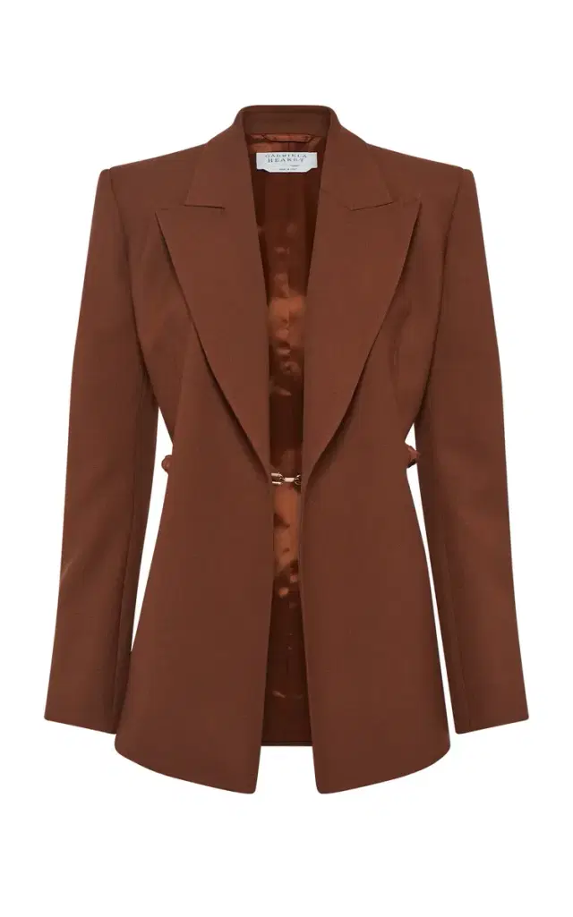 GABRIELA HEARST Epona Chain Blazer in Cognac Recycled Virgin Wool