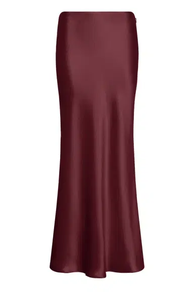 Gabriela Hearst Frei Maxi Skirt in Bordeaux Silk Satin | Thumbnail 1