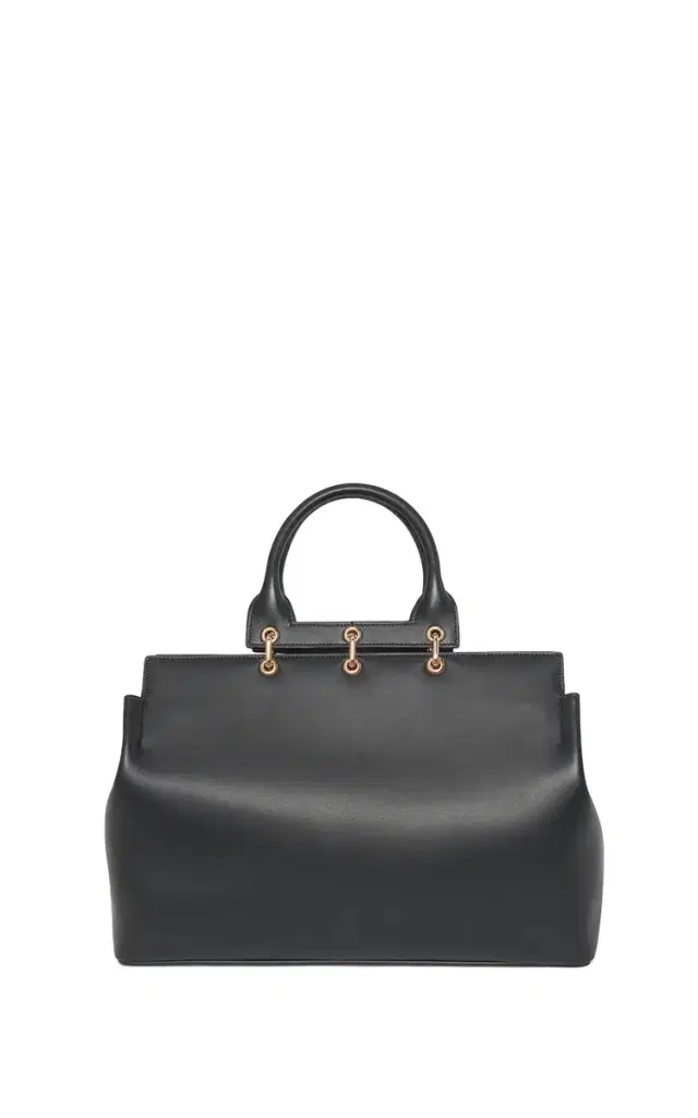 GABRIELA HEARST Large Amethyst Tote Bag in Black Nappa Leather