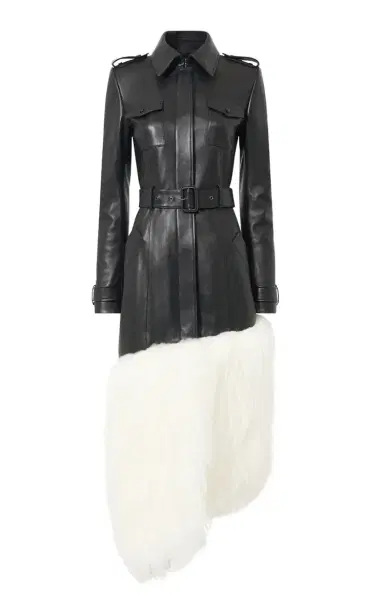 Gabriela Hearst Isak Trench Coat in Black Soft Leather & Cashmere Shearling | Thumbnail 1