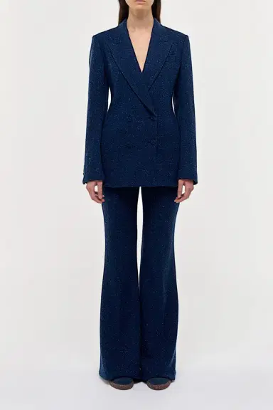 Gabriela Hearst Rhein Flare Pant in Electric Navy Speckled Cashmere | Thumbnail 2 Gabriela Hearst Rhein Flare Pant in Electric Navy Speckled Cashmere | Thumbnail 2