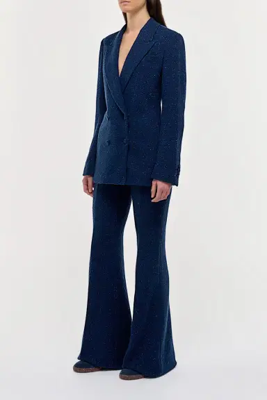 Gabriela Hearst Rhein Flare Pant in Electric Navy Speckled Cashmere | Thumbnail 3 Gabriela Hearst Rhein Flare Pant in Electric Navy Speckled Cashmere | Thumbnail 3
