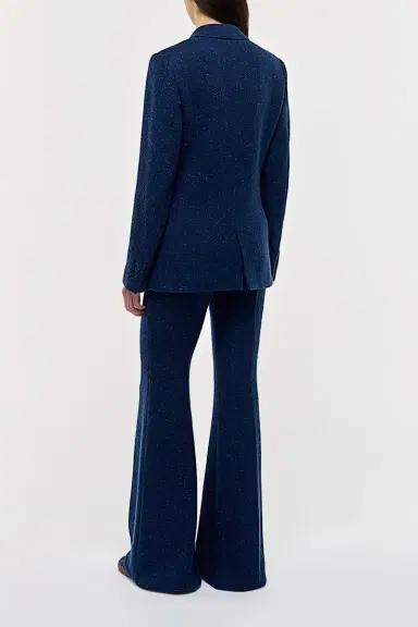 Gabriela Hearst Rhein Flare Pant in Electric Navy Speckled Cashmere | Thumbnail 4 Gabriela Hearst Rhein Flare Pant in Electric Navy Speckled Cashmere | Thumbnail 4