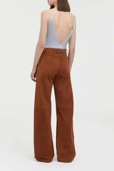 Gabriela Hearst Amoret Barrel-leg Jean in Cognac Suede | Thumbnail 5 Gabriela Hearst Amoret Barrel-leg Jean in Cognac Suede | Thumbnail 5
