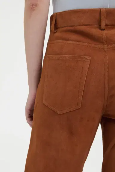 Gabriela Hearst Amoret Barrel-leg Jean in Cognac Suede | Thumbnail 7 Gabriela Hearst Amoret Barrel-leg Jean in Cognac Suede | Thumbnail 7