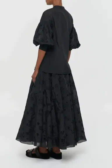 Gabriela Hearst Sofia Mia's Flowers Blouse in Black Embroidered Silk Organza | Thumbnail 7 Gabriela Hearst Sofia Mia's Flowers Blouse in Black Embroidered Silk Organza | Thumbnail 7