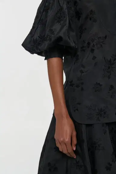 Gabriela Hearst Sofia Mia's Flowers Blouse in Black Embroidered Silk Organza | Thumbnail 9 Gabriela Hearst Sofia Mia's Flowers Blouse in Black Embroidered Silk Organza | Thumbnail 9