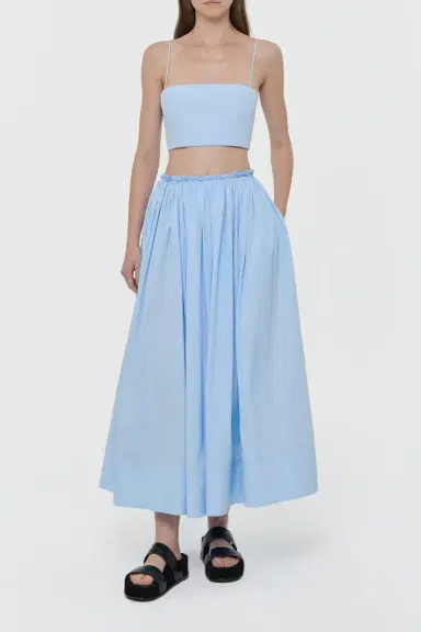 Gabriela Hearst Shiva Maxi Skirt in Light Blue Sea Island Cotton | Thumbnail 2 Gabriela Hearst Shiva Maxi Skirt in Light Blue Sea Island Cotton | Thumbnail 2