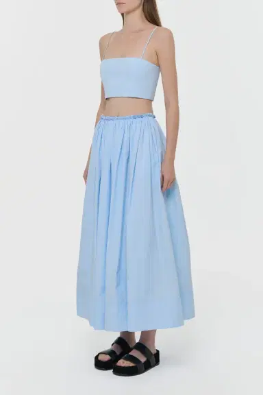 Gabriela Hearst Shiva Maxi Skirt in Light Blue Sea Island Cotton | Thumbnail 3 Gabriela Hearst Shiva Maxi Skirt in Light Blue Sea Island Cotton | Thumbnail 3