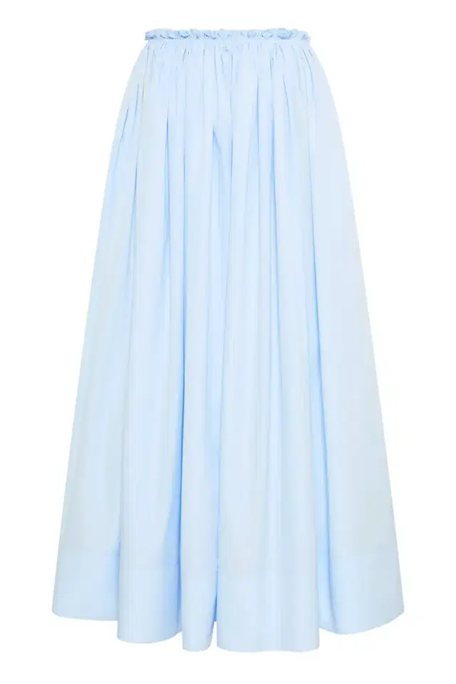 Gabriela Hearst Shiva Maxi Skirt in Light Blue Sea Island Cotton