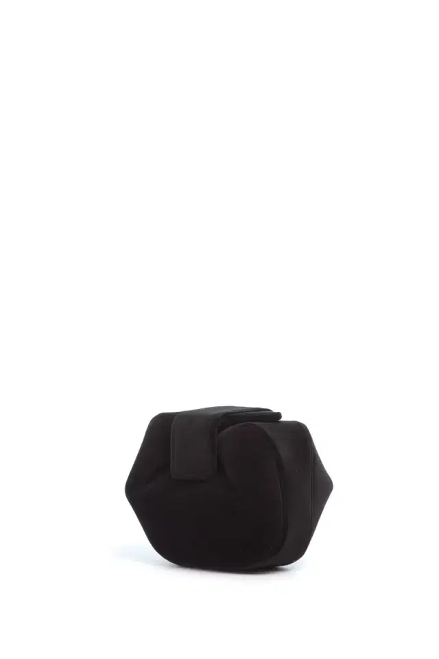 GABRIELA HEARST Soft Demi Clutch in Black Cotton Velvet
