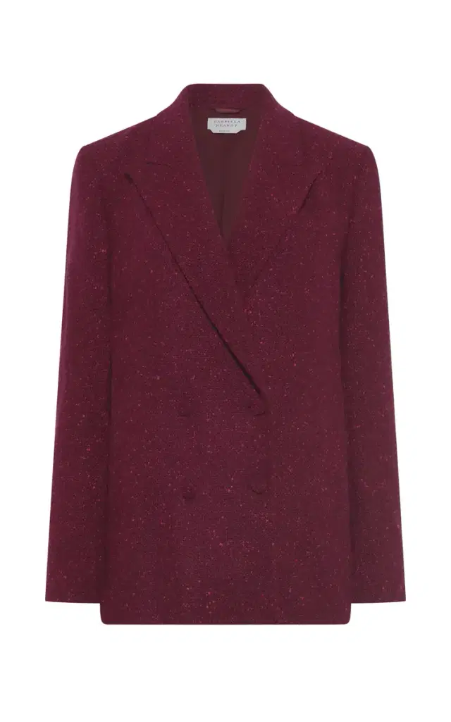Gabriela Hearst Elliot Blazer in Bordeaux Speckled Cashmere