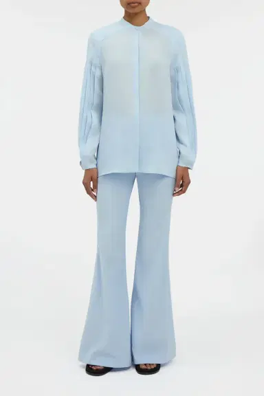 Gabriela Hearst Laetitia Blouse in Light Blue Aloe Linen | Thumbnail 2