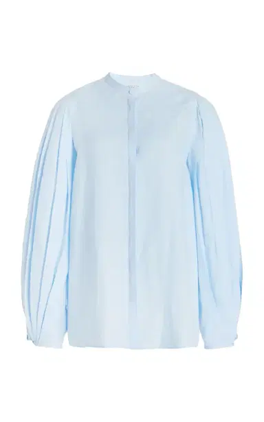Gabriela Hearst Laetitia Blouse in Light Blue Aloe Linen | Thumbnail 1