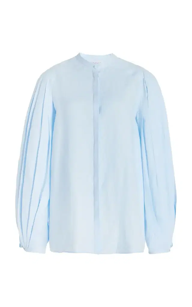 Gabriela Hearst Laetitia Blouse in Light Blue Aloe Linen