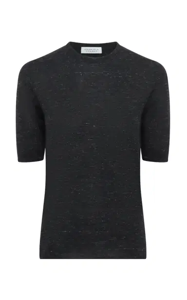 Gabriela Hearst Chryse Knit T-Shirt in Black Cashmere Silk with Hemp | Thumbnail 1