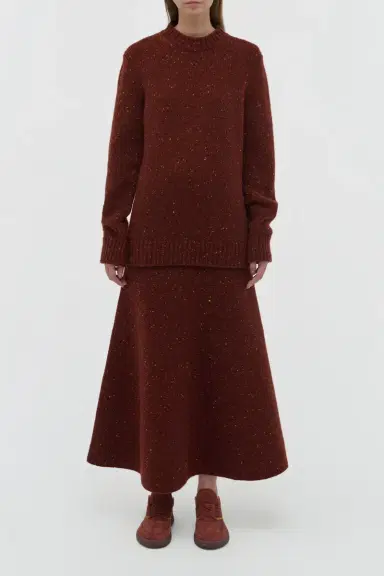Gabriela Hearst Alfie Knit Sweater in Burnt Sienna Multi Speckle Aran Cashmere | Thumbnail 2 Gabriela Hearst Alfie Knit Sweater in Burnt Sienna Multi Speckle Aran Cashmere | Thumbnail 2