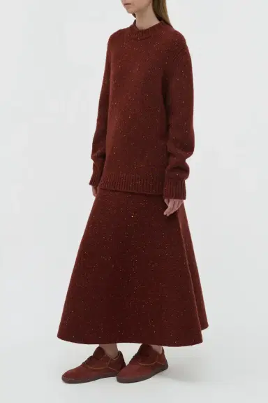 Gabriela Hearst Alfie Knit Sweater in Burnt Sienna Multi Speckle Aran Cashmere | Thumbnail 3 Gabriela Hearst Alfie Knit Sweater in Burnt Sienna Multi Speckle Aran Cashmere | Thumbnail 3