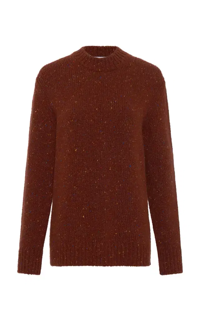 Gabriela Hearst Alfie Knit Sweater in Burnt Sienna Multi Speckle Aran Cashmere