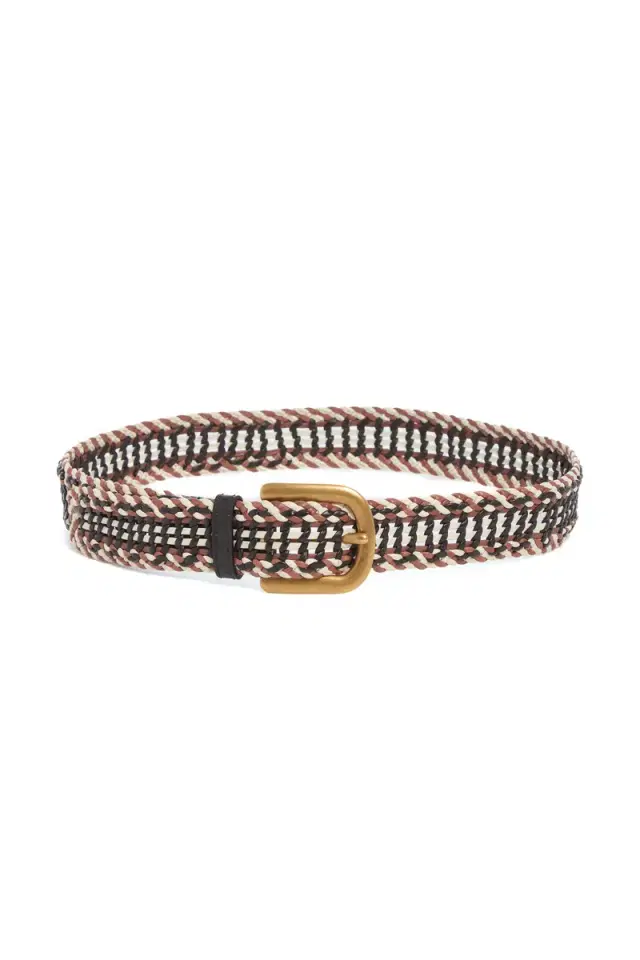 Gabriela Hearst Sam Braided Belt in Cognac Multi Leather