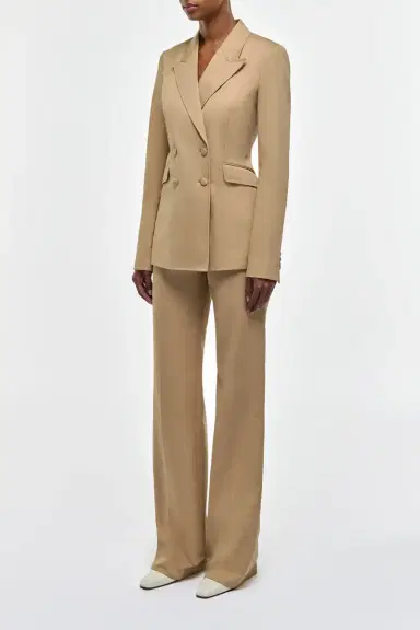 Gabriela Hearst Vesta Flare Pant in Camel Light Sea Island Cotton Twill | Thumbnail 3 Gabriela Hearst Vesta Flare Pant in Camel Light Sea Island Cotton Twill | Thumbnail 3