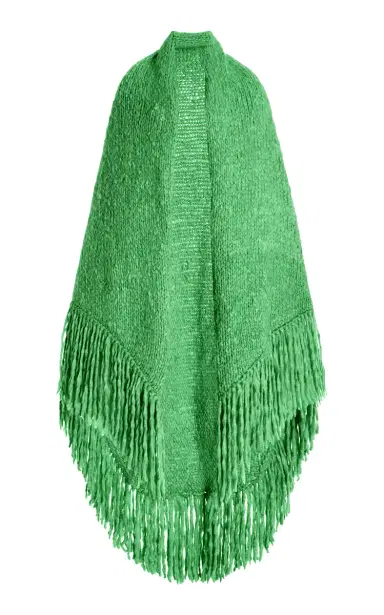 Gabriela Hearst Lauren Knit Wrap in Fluorescent Green Welfat Cashmere | Thumbnail 2