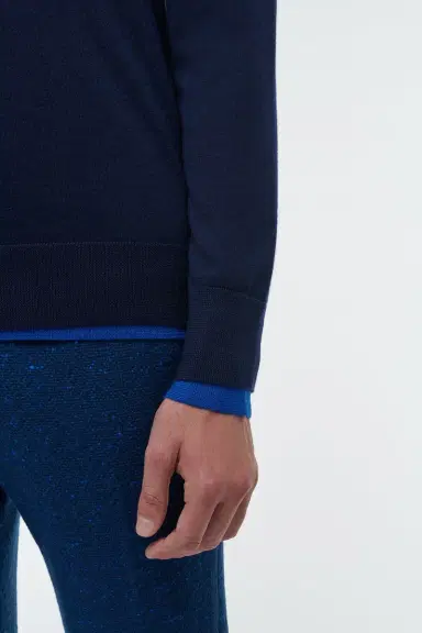 Gabriela Hearst Wells Reversible Knit Sweater in Electric Navy & Cobalt Cashmere Silk | Thumbnail 6 Gabriela Hearst Wells Reversible Knit Sweater in Electric Navy & Cobalt Cashmere Silk | Thumbnail 6