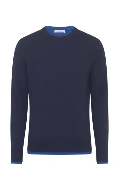 Gabriela Hearst Wells Reversible Knit Sweater in Electric Navy & Cobalt Cashmere Silk | Thumbnail 1 Gabriela Hearst Wells Reversible Knit Sweater in Electric Navy & Cobalt Cashmere Silk | Thumbnail 1