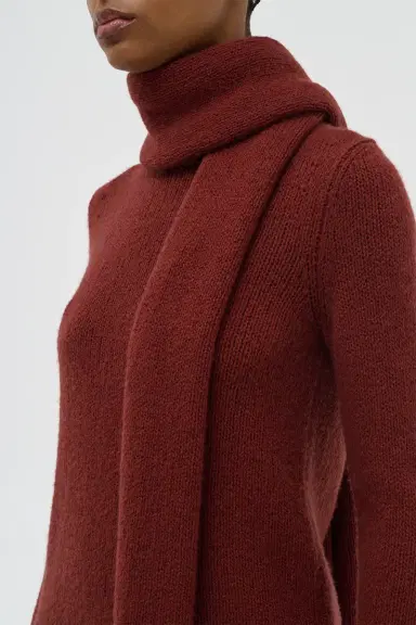 GABRIELA HEARST Tulsi Knit Scarf in Burnt Sienna Cashmere | Thumbnail 3 GABRIELA HEARST Tulsi Knit Scarf in Burnt Sienna Cashmere | Thumbnail 3