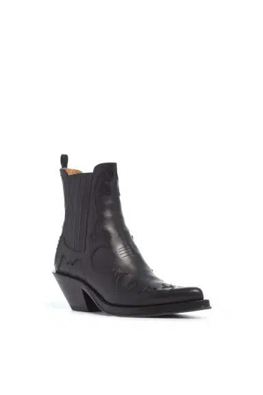 Gabriela Hearst Cassidy Cowboy Ankle Boot in Black Leather | Thumbnail 2 Gabriela Hearst Cassidy Cowboy Ankle Boot in Black Leather | Thumbnail 2