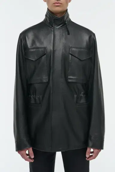 Gabriela Hearst Darwin M65 Jacket in Black Nappa Leather | Thumbnail 2 Gabriela Hearst Darwin M65 Jacket in Black Nappa Leather | Thumbnail 2