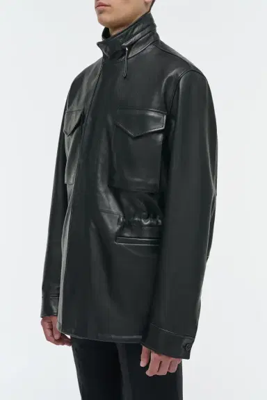 Gabriela Hearst Darwin M65 Jacket in Black Nappa Leather | Thumbnail 3 Gabriela Hearst Darwin M65 Jacket in Black Nappa Leather | Thumbnail 3