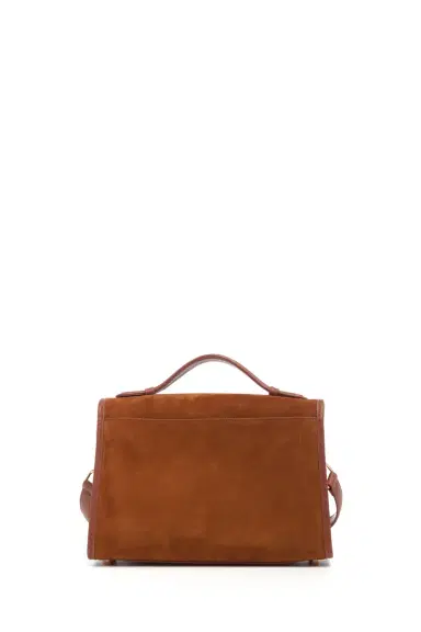 Gabriela Hearst Medium Leonora Flap Bag in Cognac Suede | Thumbnail 4