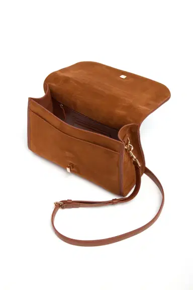 Gabriela Hearst Medium Leonora Flap Bag in Cognac Suede | Thumbnail 5