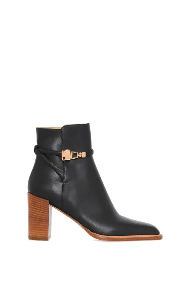 Gabriela Hearst Nina Clasp Ankle Boot in Black Leather