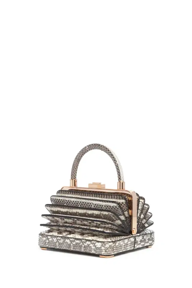 Gabriela Hearst Small Diana Bag in Black & White Snakeskin