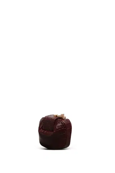 Gabriela Hearst Rafaela Coin Purse in Bordeaux Crocodile Leather | Thumbnail 1 Gabriela Hearst Rafaela Coin Purse in Bordeaux Crocodile Leather | Thumbnail 1