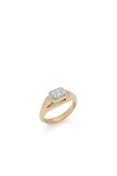 Gabriela Hearst Small Ring in 18K Yellow Gold & Howlite Stone | Thumbnail 1