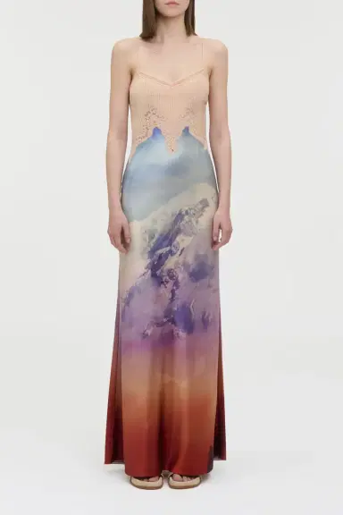 Gabriela Hearst Adolphine Slip Maxi Dress in Mountain Printed Satin Silk Twill | Thumbnail 3 Gabriela Hearst Adolphine Slip Maxi Dress in Mountain Printed Satin Silk Twill | Thumbnail 3