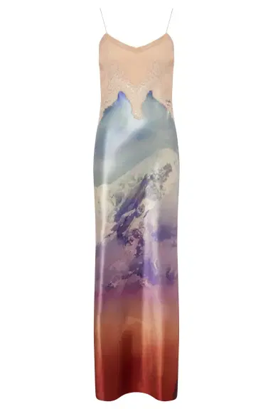 Gabriela Hearst Adolphine Slip Maxi Dress in Mountain Printed Satin Silk Twill | Thumbnail 1 Gabriela Hearst Adolphine Slip Maxi Dress in Mountain Printed Satin Silk Twill | Thumbnail 1