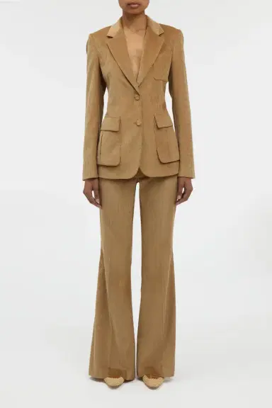 Gabriela Hearst Ianthe Flare Pant in Camel Sea Island Cotton Corduroy | Thumbnail 2 Gabriela Hearst Ianthe Flare Pant in Camel Sea Island Cotton Corduroy | Thumbnail 2