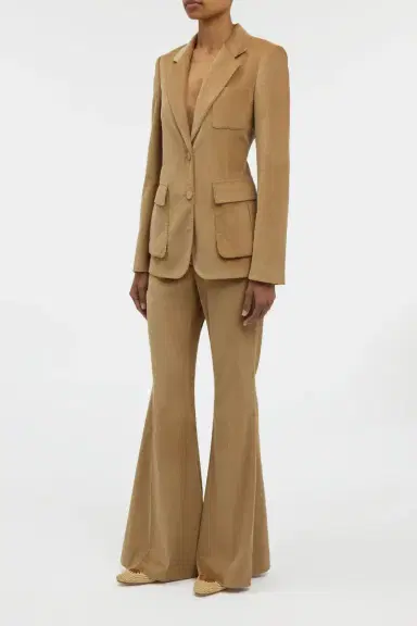 Gabriela Hearst Ianthe Flare Pant in Camel Sea Island Cotton Corduroy | Thumbnail 3 Gabriela Hearst Ianthe Flare Pant in Camel Sea Island Cotton Corduroy | Thumbnail 3