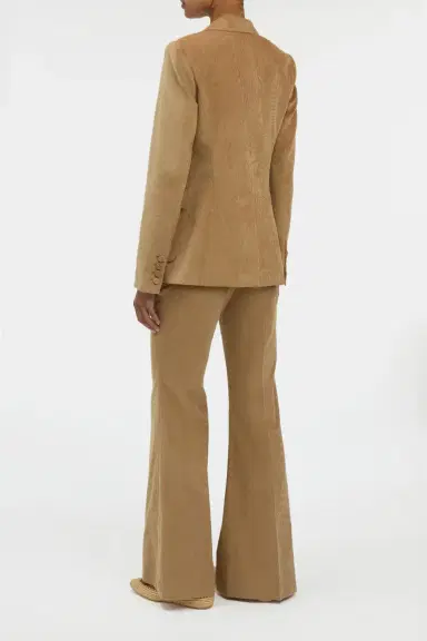 Gabriela Hearst Ianthe Flare Pant in Camel Sea Island Cotton Corduroy | Thumbnail 4 Gabriela Hearst Ianthe Flare Pant in Camel Sea Island Cotton Corduroy | Thumbnail 4