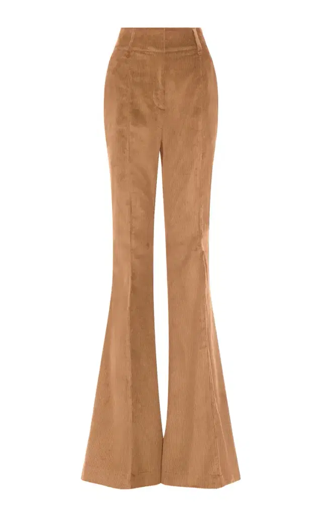 Gabriela Hearst Ianthe Flare Pant in Camel Sea Island Cotton Corduroy