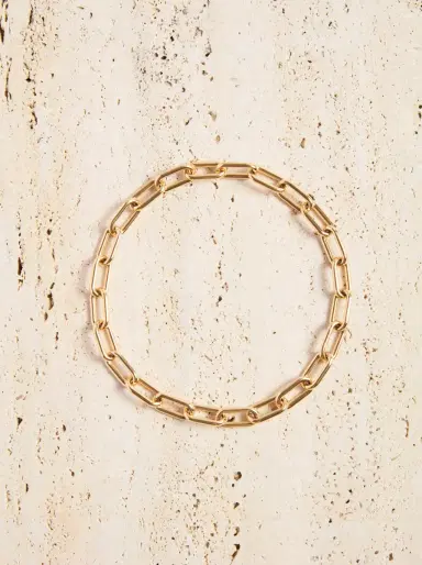Gabriela Hearst Link Choker Necklace in 18K Yellow Gold (Small Links) | Thumbnail 4