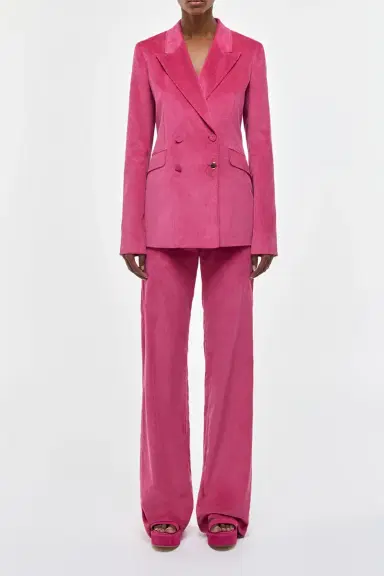 Gabriela Hearst Angela Blazer in Fuchsia Sea Island Cotton Corduroy | Thumbnail 2