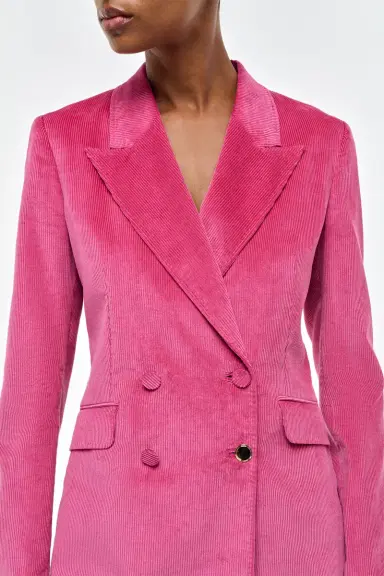 Gabriela Hearst Angela Blazer in Fuchsia Sea Island Cotton Corduroy | Thumbnail 5