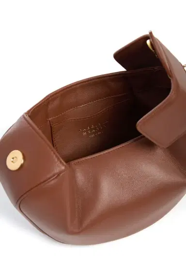 Gabriela Hearst Soft Demi Clutch with Chain in Cognac Nappa Leather | Thumbnail 4 Gabriela Hearst Soft Demi Clutch with Chain in Cognac Nappa Leather | Thumbnail 4