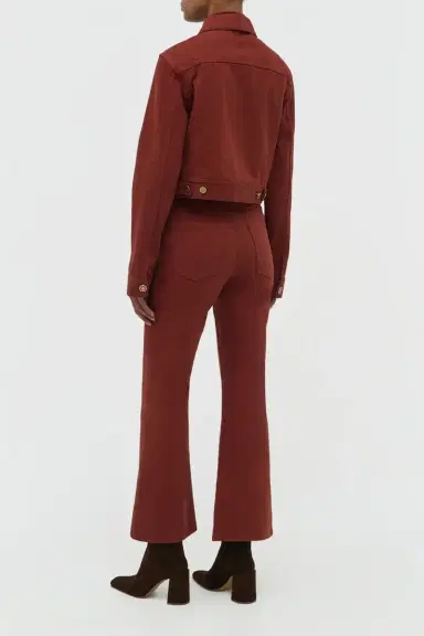Gabriela Hearst Ezra Bootcut Cropped Jean in Burnt Sienna Recycled Cotton Denim | Thumbnail 5